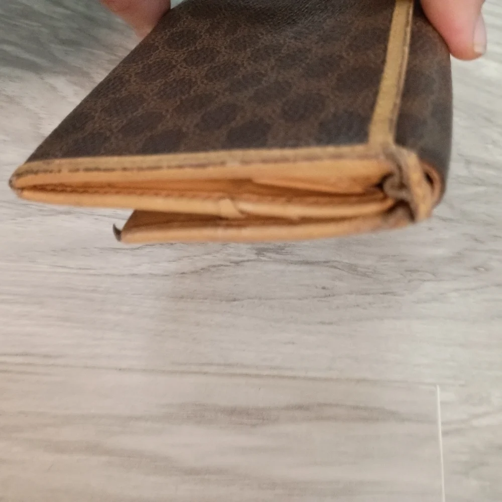 Authentic, Celine Canvas Brown Macadam Long Bi-fold Wallet